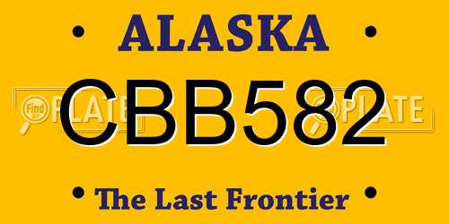 CBB582 Alaska License Plate