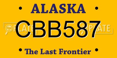 CBB587 Alaska License Plate