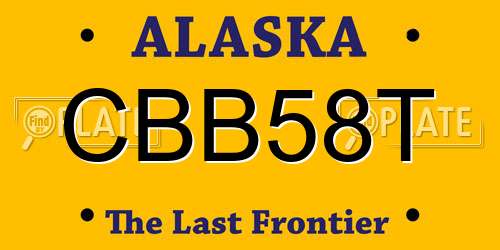 CBB58T Alaska License Plate