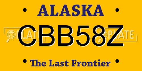 CBB58Z Alaska License Plate