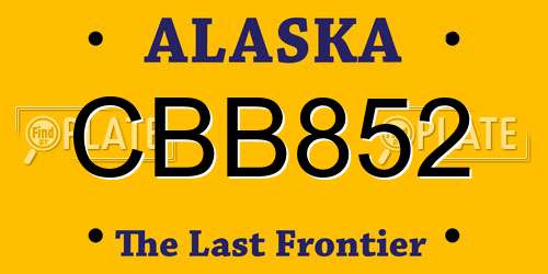 CBB852 Alaska License Plate