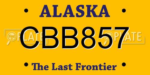 CBB857 Alaska License Plate