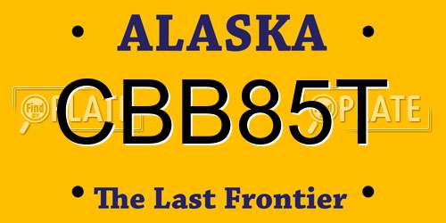 CBB85T Alaska License Plate