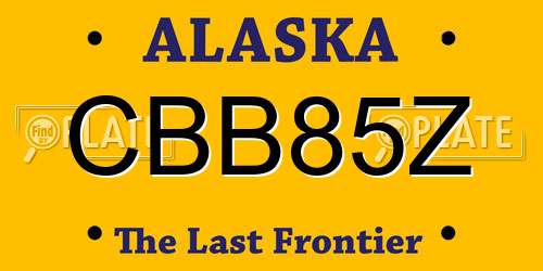 CBB85Z Alaska License Plate