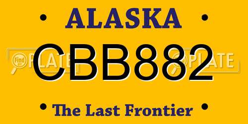CBB882 Alaska License Plate