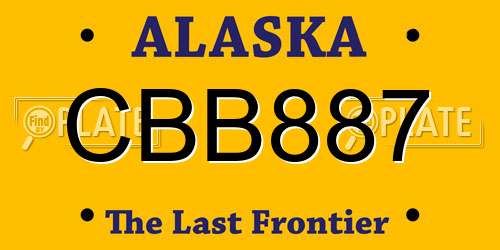 CBB887 Alaska License Plate