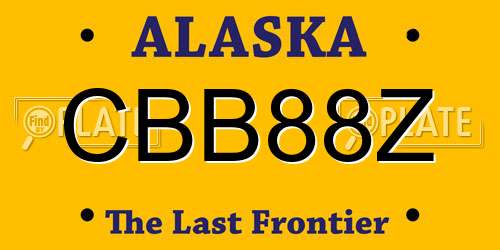 CBB88Z Alaska License Plate