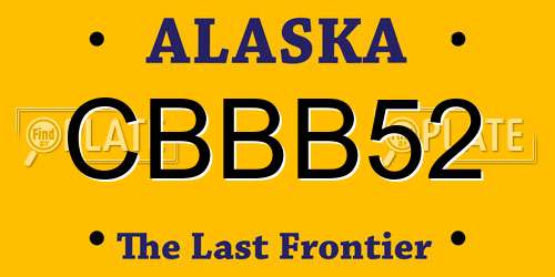 CBBB52 Alaska License Plate