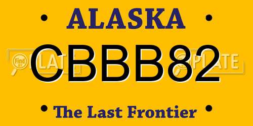CBBB82 Alaska License Plate