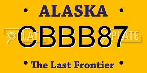 CBBB87 Alaska License Plate