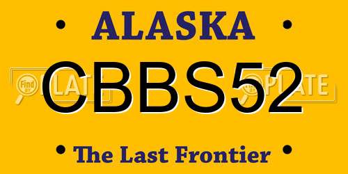 CBBS52 Alaska License Plate