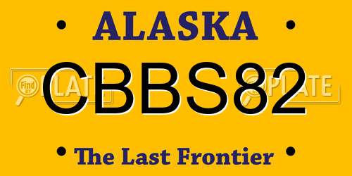 CBBS82 Alaska License Plate