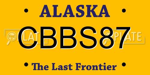 CBBS87 Alaska License Plate