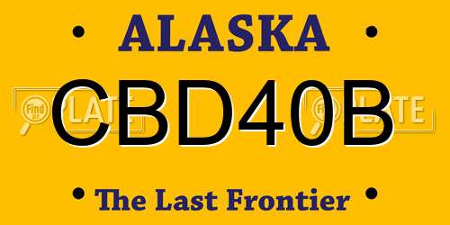 CBD40B Alaska License Plate