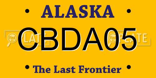 CBDA05 Alaska License Plate