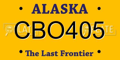 CBO405 Alaska License Plate