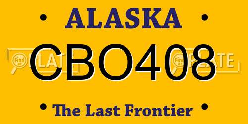 CBO408 Alaska License Plate