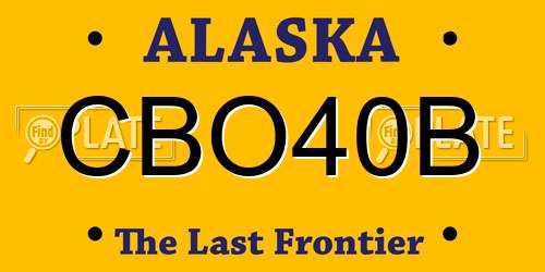 CBO40B Alaska License Plate