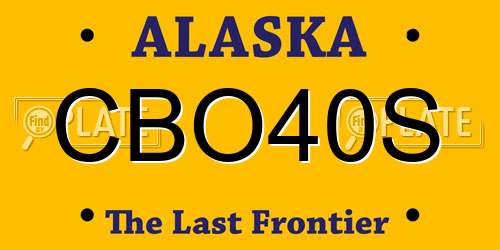 CBO40S Alaska License Plate