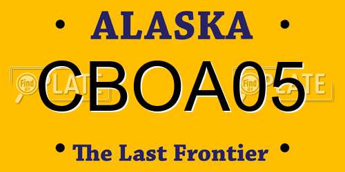 CBOA05 Alaska License Plate