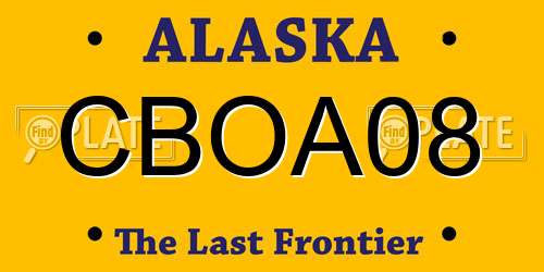 CBOA08 Alaska License Plate
