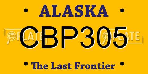 CBP305 Alaska License Plate