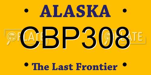 CBP308 Alaska License Plate