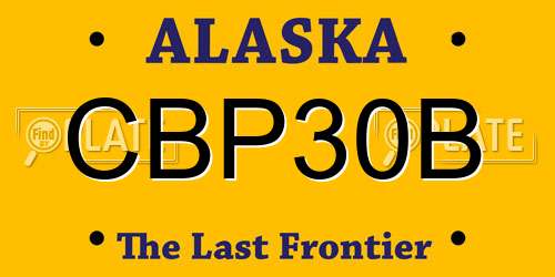 CBP30B Alaska License Plate