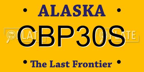 CBP30S Alaska License Plate