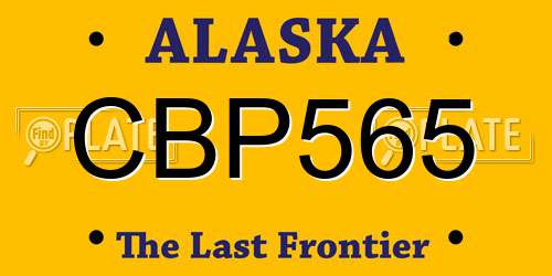 CBP565 Alaska License Plate