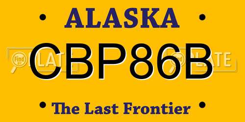 CBP86B Alaska License Plate