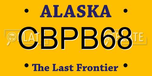 CBPB68 Alaska License Plate