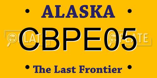 CBPE05 Alaska License Plate