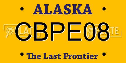 CBPE08 Alaska License Plate