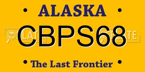 CBPS68 Alaska License Plate