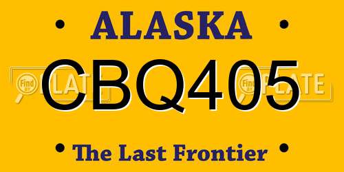 CBQ405 Alaska License Plate