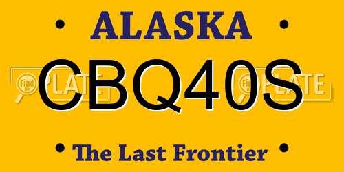 CBQ40S Alaska License Plate