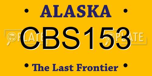 CBS153 Alaska License Plate