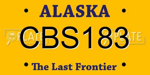 CBS183 Alaska License Plate