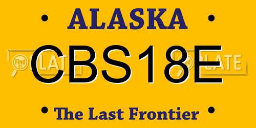 CBS18E Alaska License Plate