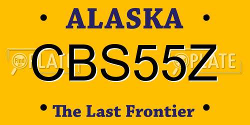 CBS55Z Alaska License Plate