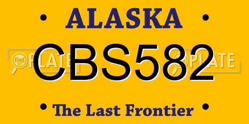 CBS582 Alaska License Plate