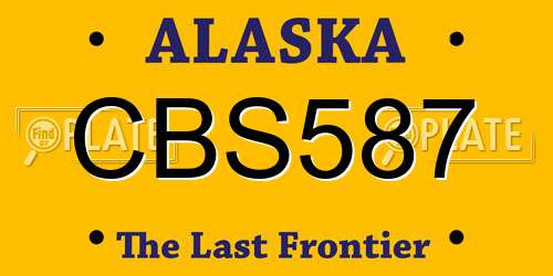 CBS587 Alaska License Plate