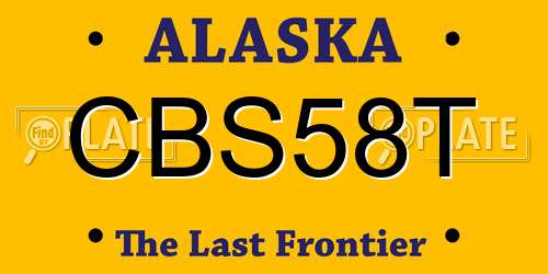 CBS58T Alaska License Plate
