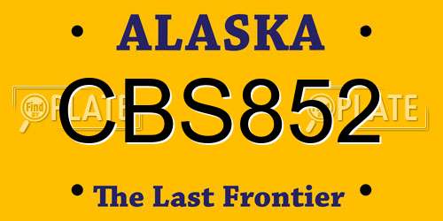 CBS852 Alaska License Plate