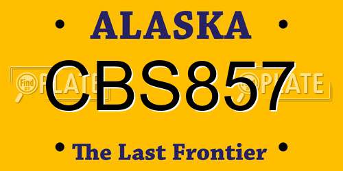 CBS857 Alaska License Plate