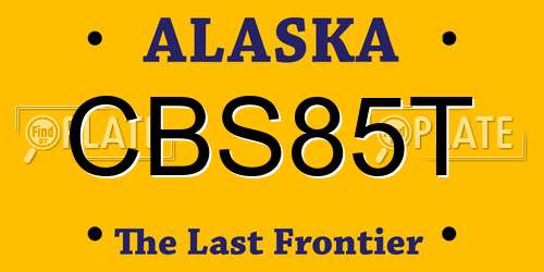 CBS85T Alaska License Plate