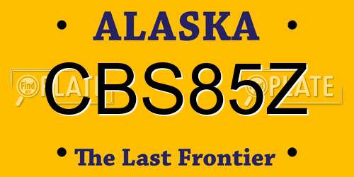 CBS85Z Alaska License Plate