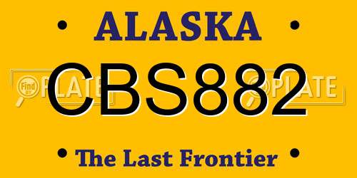 CBS882 Alaska License Plate