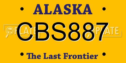CBS887 Alaska License Plate